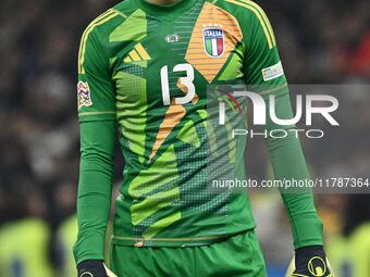 Guglielmo Vicario (ITA) participates in the UEFA Nations League Matchday 6 match between Italy and France at the San Siro Stadium in Milan,...