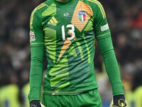 Guglielmo Vicario (ITA) participates in the UEFA Nations League Matchday 6 match between Italy and France at the San Siro Stadium in Milan,...