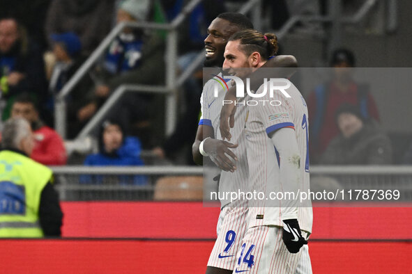 Adrien Rabiot (FRA) celebrates after scoring the goal to make it 1-3 during the UEFA Nations League Matchday 6 match between Italy and Franc...