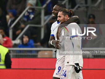 Adrien Rabiot (FRA) celebrates after scoring the goal to make it 1-3 during the UEFA Nations League Matchday 6 match between Italy and Franc...