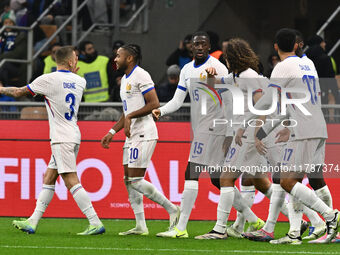 Adrien Rabiot (FRA) celebrates after scoring the goal to make it 1-3 during the UEFA Nations League Matchday 6 match between Italy and Franc...