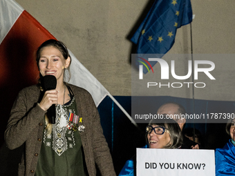 In Rome, Italy, on November 17, 2024, Giulia Schiff participates in a demonstration marking the upcoming anniversary of 1,000 days since Rus...