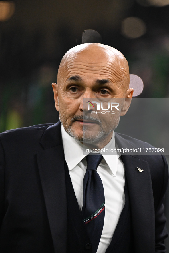 Head Coach Luciano Spalletti of Italy coaches during the Group A2 - UEFA Nations League 2024 match between Italy and France at Giuseppe Meaz...