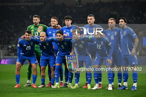 The lineup of Italy during the Group A2 - UEFA Nations League 2024 match between Italy and France in Milan, Italy, on November 17, 2024, at...