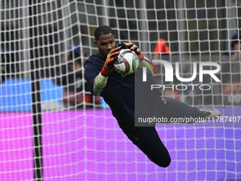 Mike Maignan of France participates in the Group A2 - UEFA Nations League 2024 match between Italy and France in Milan, Italy, on November 1...