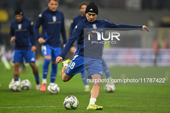 Nicolo Barella of Italy participates in the Group A2 - UEFA Nations League 2024 match between Italy and France in Milan, Italy, on November...