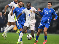 Marcus Thuram of France participates in the Group A2 - UEFA Nations League 2024 match between Italy and France in Milan, Italy, on November...