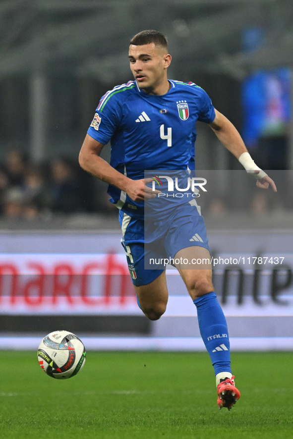 Alessandro Buongiorno of Italy plays against France during the Group A2 - UEFA Nations League 2024 match between Italy and France at Giusepp...