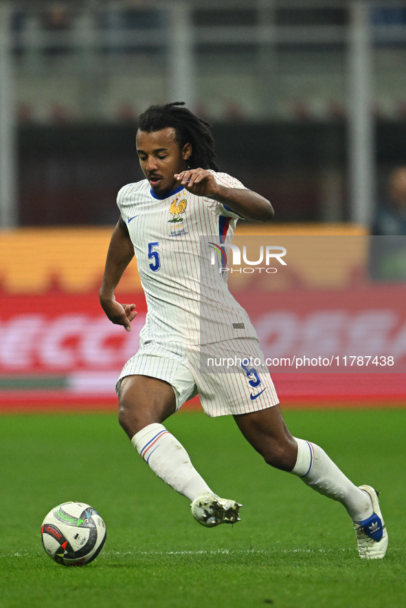 Jules Kounde of France plays during the Group A2 - UEFA Nations League 2024 match between Italy and France in Milan, Italy, on November 17,...