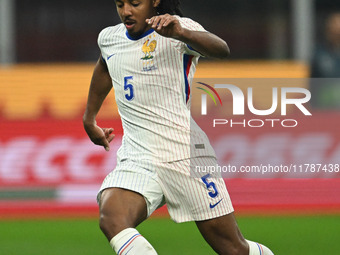 Jules Kounde of France plays during the Group A2 - UEFA Nations League 2024 match between Italy and France in Milan, Italy, on November 17,...