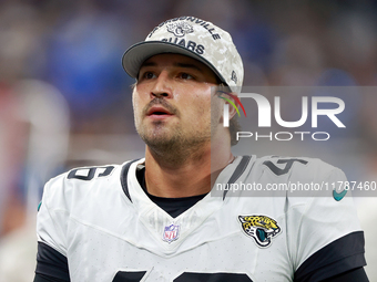 DETROIT,MICHIGAN-NOVEMBER17: Long snapper Ross Matiscik (46) of the Jacksonville Jaguars looks on during a game between the Detroit Lions an...