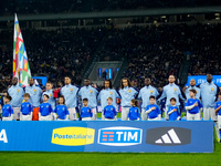 France line up during national anthem during the UEFA Nations League 2024/25 League A Group 2 match between Italy and France at Stadio Giuse...