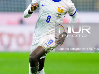 Manu Kone' of France during the UEFA Nations League 2024/25 League A Group 2 match between Italy and France at Stadio Giuseppe Meazza on Nov...