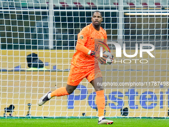 Mike Maignan of France during the UEFA Nations League 2024/25 League A Group 2 match between Italy and France at Stadio Giuseppe Meazza on N...