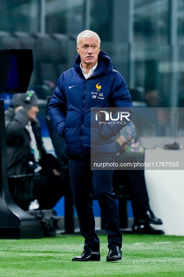 Didier Deschamps head coach of France looks on during the UEFA Nations League 2024/25 League A Group 2 match between Italy and France at Sta...