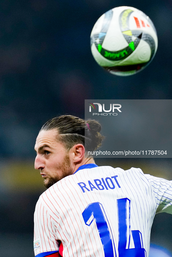 Adrien Rabiot of France during the UEFA Nations League 2024/25 League A Group 2 match between Italy and France at Stadio Giuseppe Meazza on...