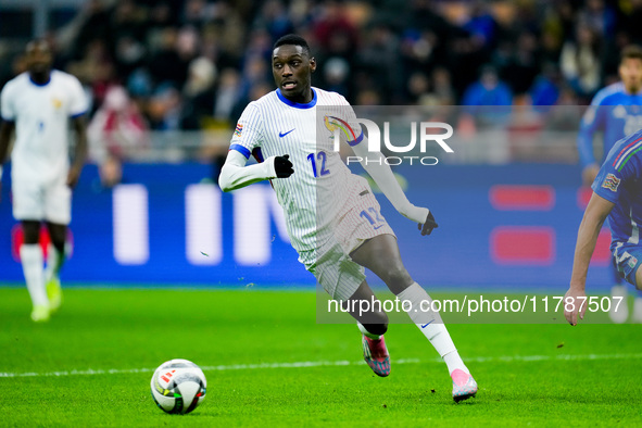 Randal Kolo Muani of France during the UEFA Nations League 2024/25 League A Group 2 match between Italy and France at Stadio Giuseppe Meazza...