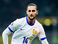 Adrien Rabiot of France looks on during the UEFA Nations League 2024/25 League A Group 2 match between Italy and France at Stadio Giuseppe M...