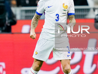 Lucas Digne of France during the UEFA Nations League 2024/25 League A Group 2 match between Italy and France at Stadio Giuseppe Meazza on No...