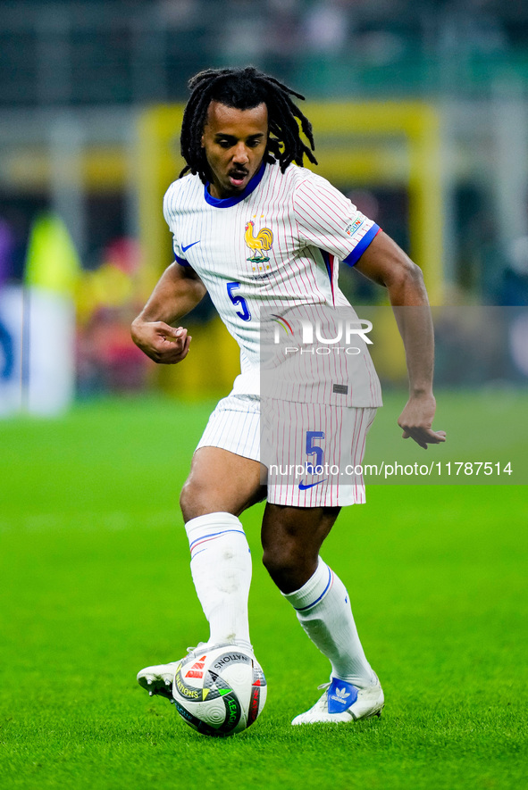 Jules Kounde' of France during the UEFA Nations League 2024/25 League A Group 2 match between Italy and France at Stadio Giuseppe Meazza on...