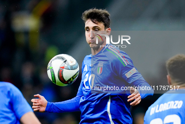 Andrea Cambiaso of Italy during the UEFA Nations League 2024/25 League A Group 2 match between Italy and France at Stadio Giuseppe Meazza on...