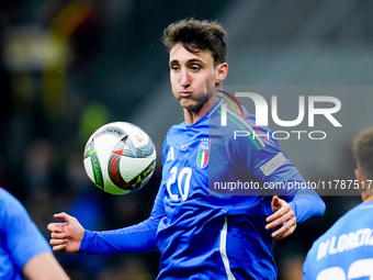 Andrea Cambiaso of Italy during the UEFA Nations League 2024/25 League A Group 2 match between Italy and France at Stadio Giuseppe Meazza on...