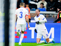 Adrien Rabiot of France celebrates after scoring third goal during the UEFA Nations League 2024/25 League A Group 2 match between Italy and...