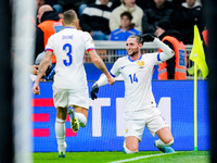 Adrien Rabiot of France celebrates after scoring third goal during the UEFA Nations League 2024/25 League A Group 2 match between Italy and...