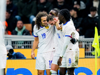 Adrien Rabiot of France celebrates after scoring third goal during the UEFA Nations League 2024/25 League A Group 2 match between Italy and...