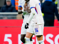 Adrien Rabiot of France celebrates with Marcus Thuram after scoring third goal during the UEFA Nations League 2024/25 League A Group 2 match...