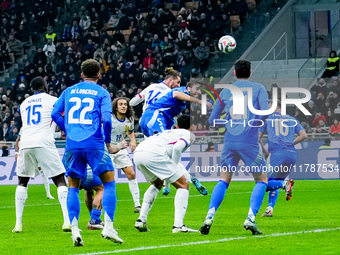 Adrien Rabiot of France scores third goal during the UEFA Nations League 2024/25 League A Group 2 match between Italy and France at Stadio G...