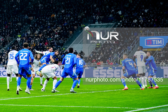 Adrien Rabiot of France scores third goal during the UEFA Nations League 2024/25 League A Group 2 match between Italy and France at Stadio G...