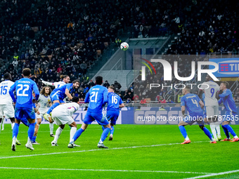 Adrien Rabiot of France scores third goal during the UEFA Nations League 2024/25 League A Group 2 match between Italy and France at Stadio G...