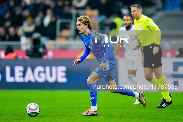 Nicolo' Rovella,during the UEFA Nations League 2024/25 League A Group 2 match between Italy and France at Stadio Giuseppe Meazza on November...