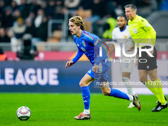 Nicolo' Rovella,during the UEFA Nations League 2024/25 League A Group 2 match between Italy and France at Stadio Giuseppe Meazza on November...