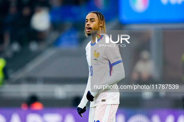 Bradley Barcola of France looks on during the UEFA Nations League 2024/25 League A Group 2 match between Italy and France at Stadio Giuseppe...