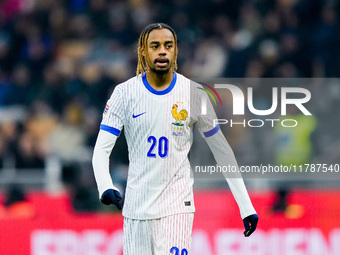 Bradley Barcola of France during the UEFA Nations League 2024/25 League A Group 2 match between Italy and France at Stadio Giuseppe Meazza o...