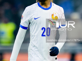 Bradley Barcola of France looks on during the UEFA Nations League 2024/25 League A Group 2 match between Italy and France at Stadio Giuseppe...