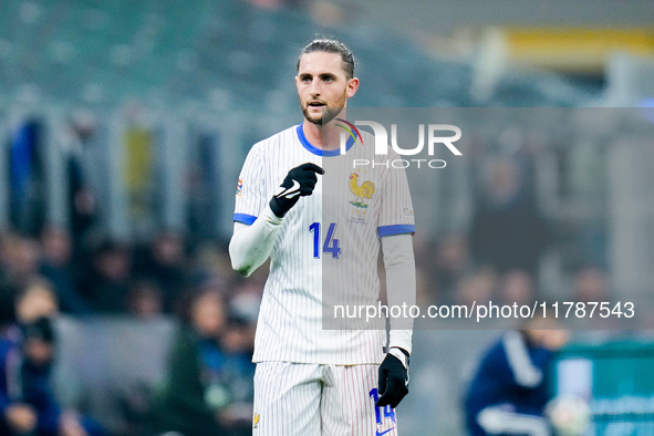 Adrien Rabiot of France during the UEFA Nations League 2024/25 League A Group 2 match between Italy and France at Stadio Giuseppe Meazza on...