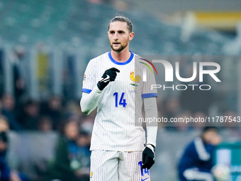 Adrien Rabiot of France during the UEFA Nations League 2024/25 League A Group 2 match between Italy and France at Stadio Giuseppe Meazza on...