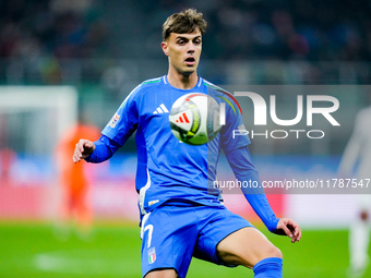 Daniel Maldini of Italy during the UEFA Nations League 2024/25 League A Group 2 match between Italy and France at Stadio Giuseppe Meazza on...