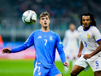 Daniel Maldini of Italy during the UEFA Nations League 2024/25 League A Group 2 match between Italy and France at Stadio Giuseppe Meazza on...