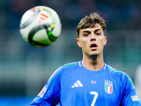 Daniel Maldini of Italy during the UEFA Nations League 2024/25 League A Group 2 match between Italy and France at Stadio Giuseppe Meazza on...