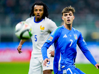 Daniel Maldini of Italy during the UEFA Nations League 2024/25 League A Group 2 match between Italy and France at Stadio Giuseppe Meazza on...