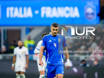 Alessandro Buongiorno of Italy looks on during the UEFA Nations League 2024/25 League A Group 2 match between Italy and France at Stadio Giu...