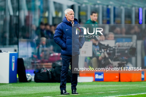 Didier Deschamps head coach of France looks on during the UEFA Nations League 2024/25 League A Group 2 match between Italy and France at Sta...