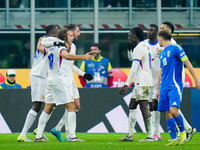 Players of France celebrates the victory at the end of the UEFA Nations League 2024/25 League A Group 2 match between Italy and France at St...