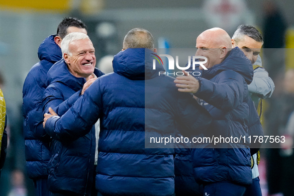 Didier Deschamps head coach of France celebrates the victory at the end of the UEFA Nations League 2024/25 League A Group 2 match between It...