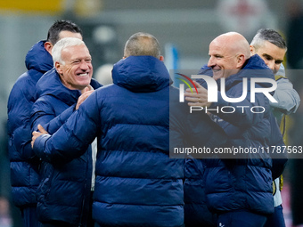 Didier Deschamps head coach of France celebrates the victory at the end of the UEFA Nations League 2024/25 League A Group 2 match between It...