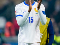 Ibrahima Konate of France celebrates the victory at the end of the UEFA Nations League 2024/25 League A Group 2 match between Italy and Fran...